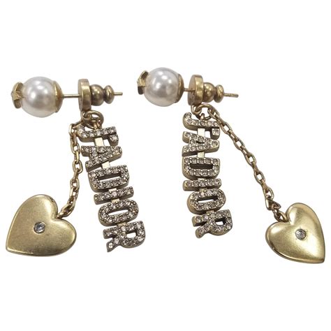 dior earring heart|Dior mise en earrings.